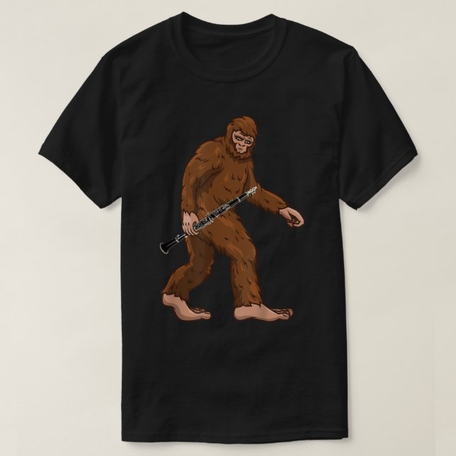 T-shirt Bigfoot Jouer Clarinet Musicien De Musique Funny C (Design devant)