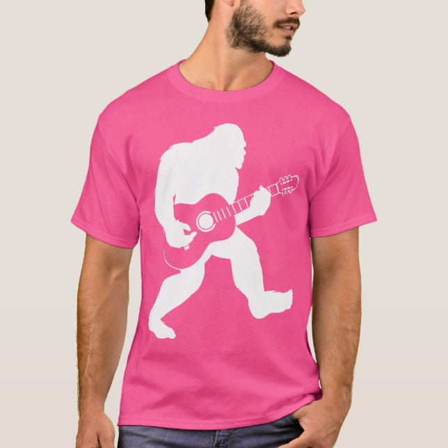 T-shirt Bigfoot Jouer Guitare Acoustique (Devant)