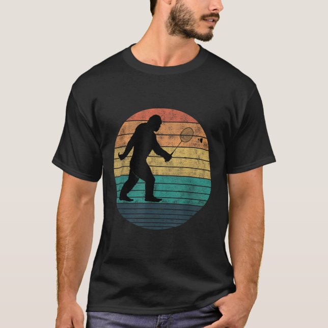 T-shirt Bigfoot Jouer Volant de badminton drôle Badminton (Devant)