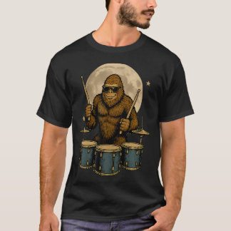 T-shirt Bigfoot le batteur amusant jouant de la batterie R