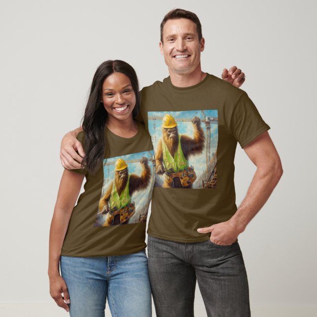 T-shirt Bigfoot le travailleur du bâtiment (Unisexe)