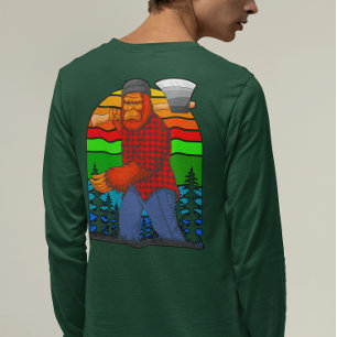 T-shirt Bigfoot Lumberjack Avec Ax Sasquatatch Plaid