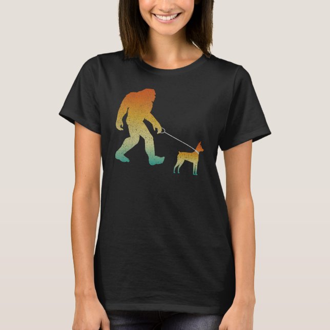 T-shirt Bigfoot marcher Miniature Pinscher Funny Sasquatch (Devant)