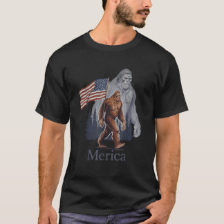 T-shirt Bigfoot Merica Drapeau américain 4 juillet patriot