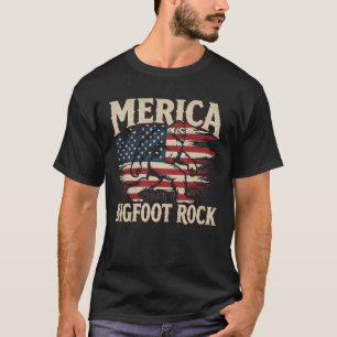 T-shirt Bigfoot Merica Rock - Patriotique 4 juillet Sasqua