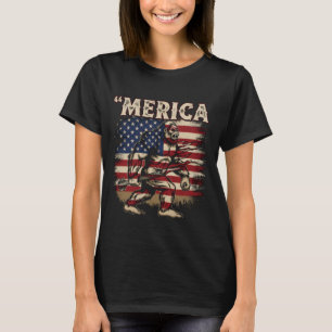 T-shirt Bigfoot Merica Rock - Patriotique 4 juillet Sasqua