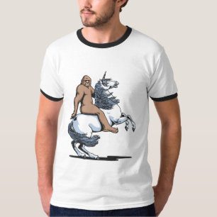T-shirt Bigfoot montant une licorne