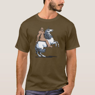 T-shirt Bigfoot montant une licorne