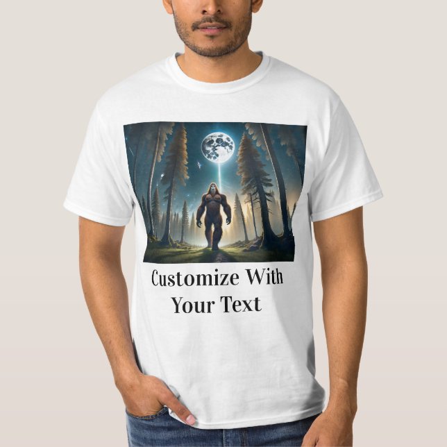 T-shirt Bigfoot Night Woods Moon (Devant)
