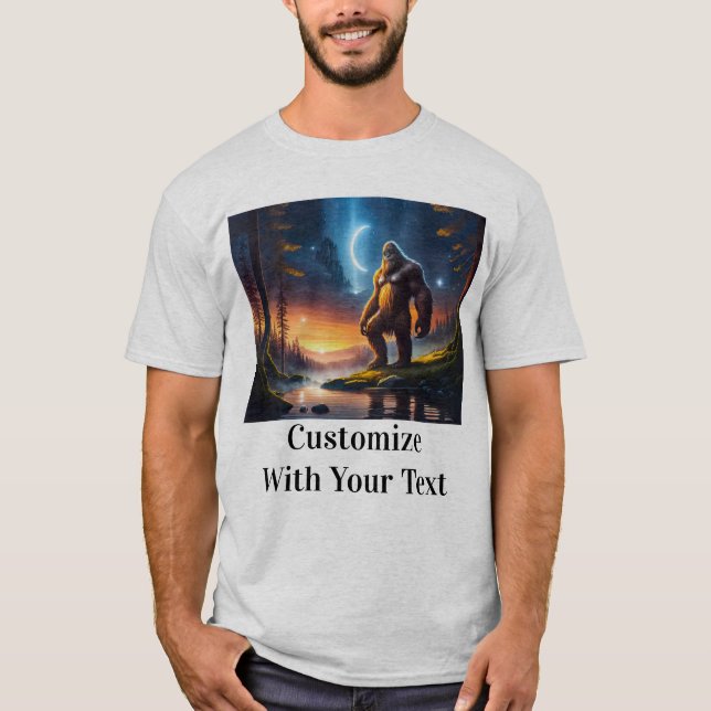 T-shirt Bigfoot Night Woods Moon (Devant)