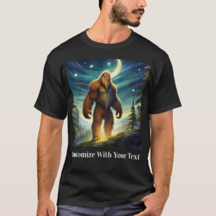 T-shirt Bigfoot Night Woods Moon Stars
