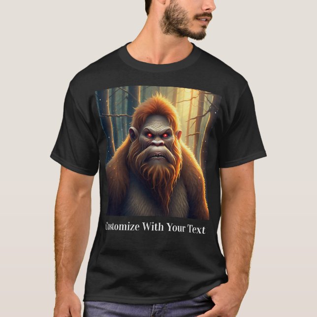 T-shirt Bigfoot Night Woods Red Eyes (Devant)