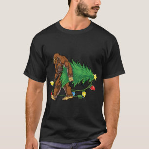 T-shirt Bigfoot Noël Arbre Lumières Noël Sasquatatch Amour