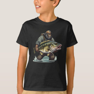 T-shirt Bigfoot Pêche Basse poisson Sasquatch yeti pêcheur