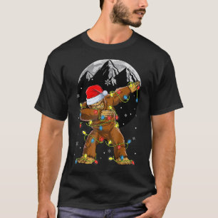 T-shirt Bigfoot Père Noël Christmas Tree Lights Xmas Boys 