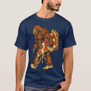 T-shirt Bigfoot Pizza Drôle Hommes Femmes Amateurs de nour