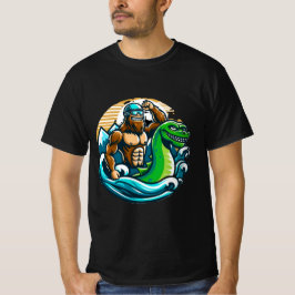 T-shirt Bigfoot Riding Nessie