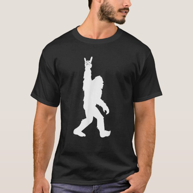T-shirt Bigfoot Rock Et Roll Drôle Pour Sasquatch Believer (Devant)