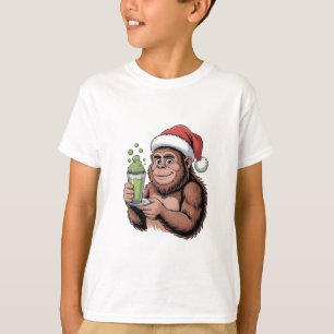 T-shirt Bigfoot Santa Drôle Sasquatch Tenant Matcha Xmas