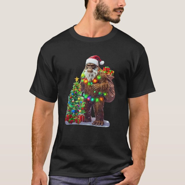 T-shirt Bigfoot sapin de Noël Noël Sasquatch (Devant)