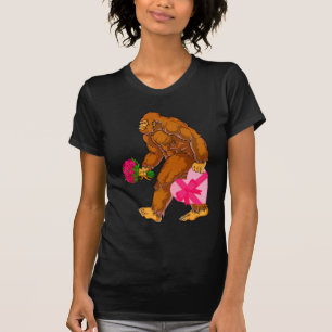T-shirt Bigfoot Sasquatch Funny Valentines Jour Amour