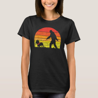 T-shirt Bigfoot Sasquatch Pitbull Sunset Amoureux des chie