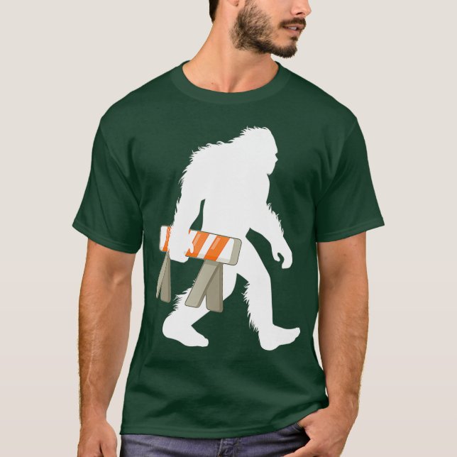 T-shirt Bigfoot Sécurité Édifice routier Sasquatch Constru (Devant)