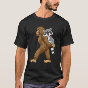 T-shirt Bigfoot transportant Raccoon Raccoon Lover Amour a