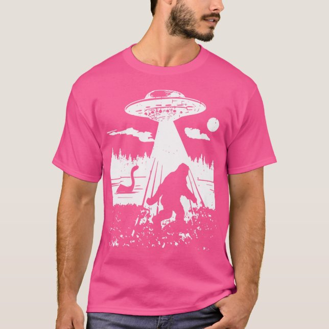 T-shirt Bigfoot Ufo Abduction Funny Sasquatch Aliens Crypt (Devant)