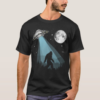 T-shirt Bigfoot UFO Conspiration Lune Étoiles Nuit Nature