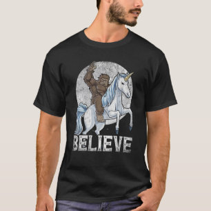 T-shirt Bigfoot Unicorn Croyez Sasquatch Retro Me Vintage