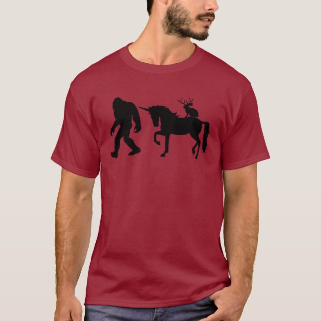 T-shirt Bigfoot, Unicorne et Jackalope (Devant)