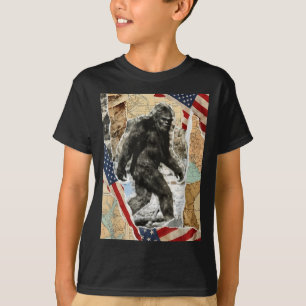 T-shirt Bigfoot usa drapeau américain sasquatch patriotiqu