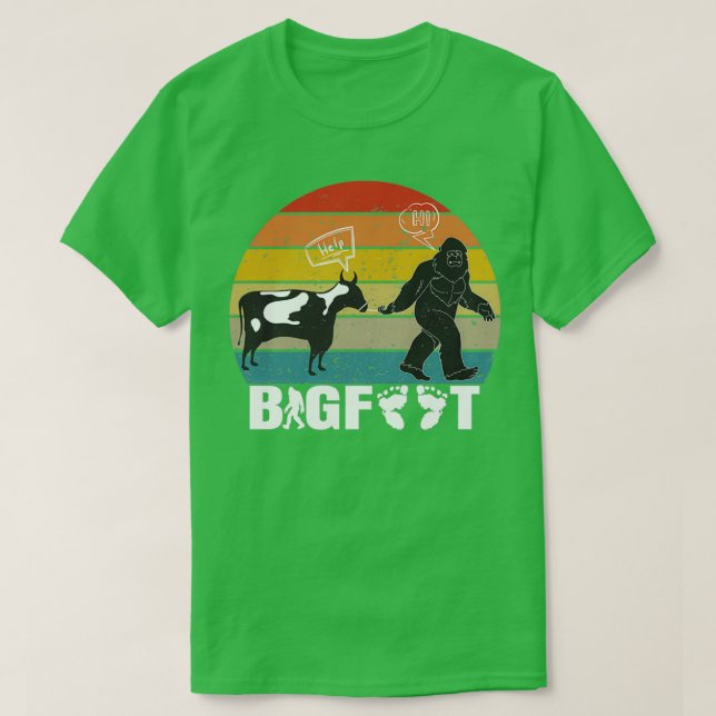 T-shirt Bigfoot Vintage avec vache (Design devant)