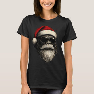T-shirt Bigfoot Visage Lunettes Santa Noël Drôle Xmas Sa