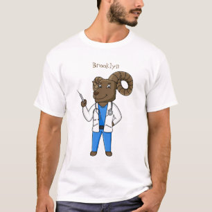 T-shirt Bighorn sheep doctor cartoon illustration