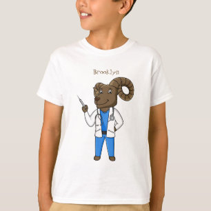 T-shirt Bighorn sheep doctor cartoon illustration