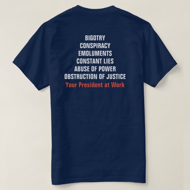T-shirt Bigoterie Collusion Emoluments Obstruction Impress (Design dos)
