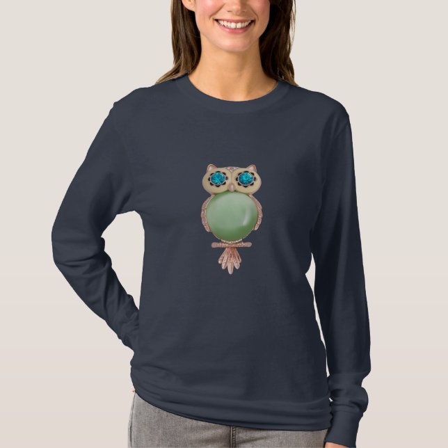 T-shirt Bijou lunatique de hibou (Devant)