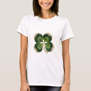 T-shirt Bijou Shamrock Gold Saint Patrick avec perles