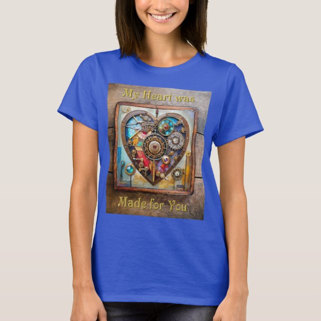 T-shirt Bijoux Et Vitrail Coeur Série Steampunk (Devant)