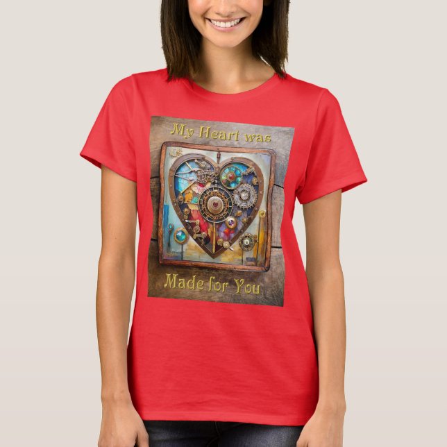 T-shirt Bijoux Et Vitrail Coeur Série Steampunk (Devant)