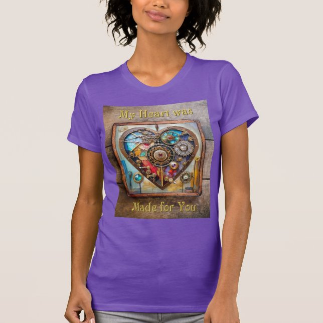 T-shirt Bijoux Et Vitrail Coeur Série Steampunk (Devant)