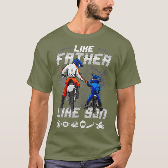 T-shirt Bike Père et Son Motocross Biking Plus Taille (Devant)