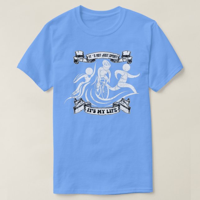 T-shirt Bike Swim Run Triathlon Hobby Sport Jeu cadeau 13 (Design devant)