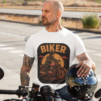 T-shirt Biker, moto-cycliste Illustration