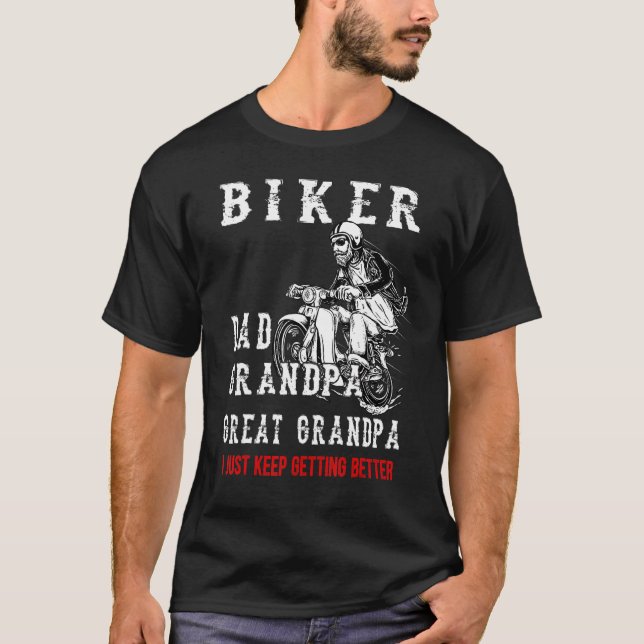 T-shirt Biker Papa Grand Papi Grand Papi Je Continue Getti (Devant)