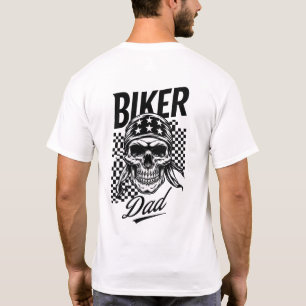 T-shirt Biker Papa   Motocyclette crâne et indicateur À da