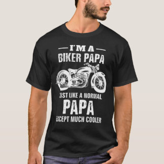 T-shirt Biker Papa Vélo Tee - shirts Hommes Papa Grand-Pèr