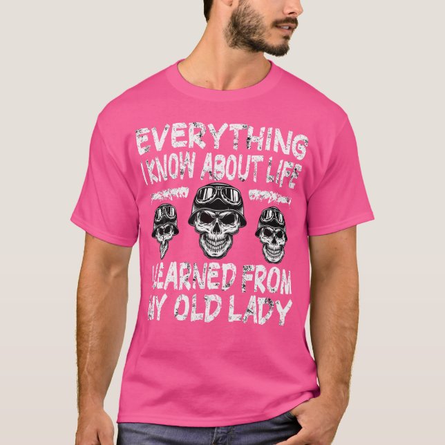 T-shirt Biker Tout ce que je sais dans la vie moto équitat (Devant)